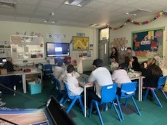 Children at a desk